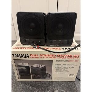 Vintage Pair Yamaha DM-01 Mini Powered Amplified 2 Speakers - Tested & Working*
